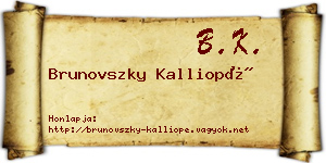Brunovszky Kalliopé névjegykártya